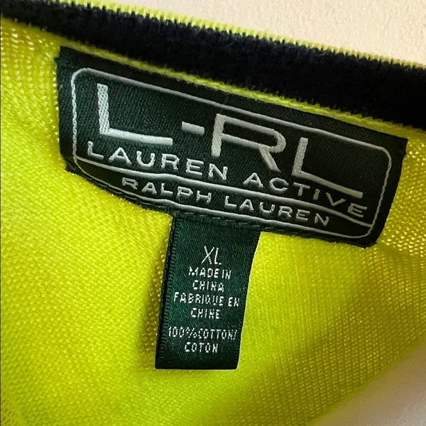 Ralph Lauren Neon Yellow/ green Crew Neck Sweater activewear womens XL - Image 2