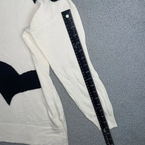 Laurie Felt Sweater‎ Women Large Cashmere Blend Heart V Neck Long Sleeve - Image 5