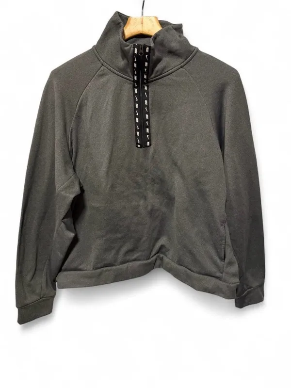 Nike Therma-Fit 1/2 zip cropped Pullover sweatshirt Gray size large - Image 2