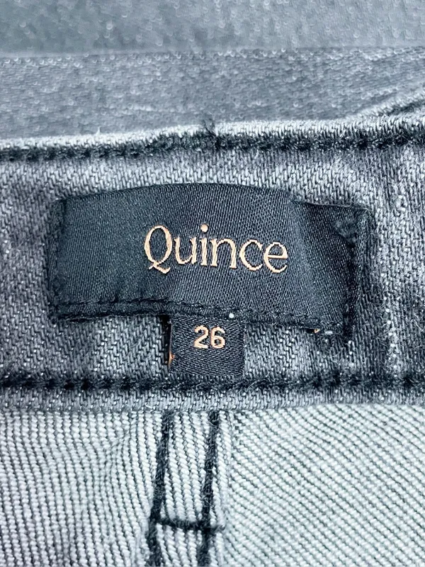 Quince Bella Stretch Relaxed Straight Jeans Sz 26 Stonewashed Grey NWT High Rise - Image 12