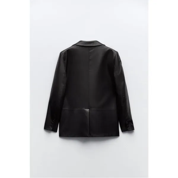 Zara faux leather menswear style blazer BLOGGERS FAVORITE!! - Image 5