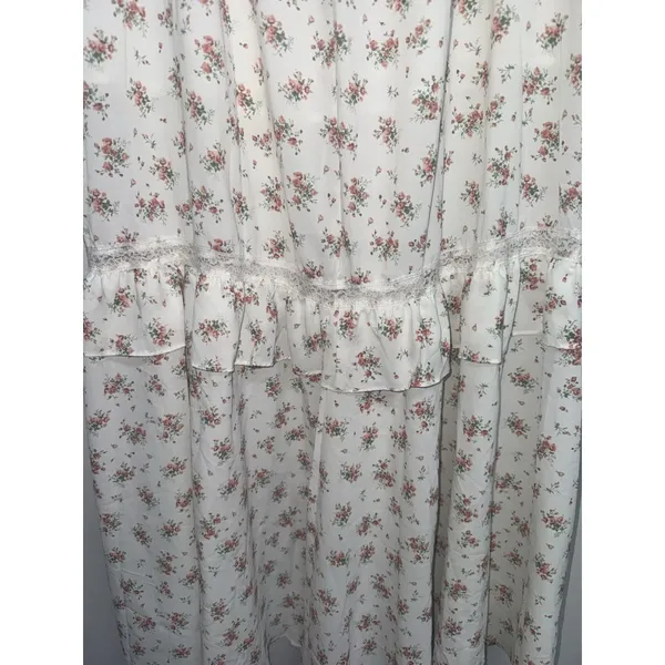 Princess Polly Fowler Maxi Skirt 8 White Floral Tiered Coquette Cottage Boho - Image 4