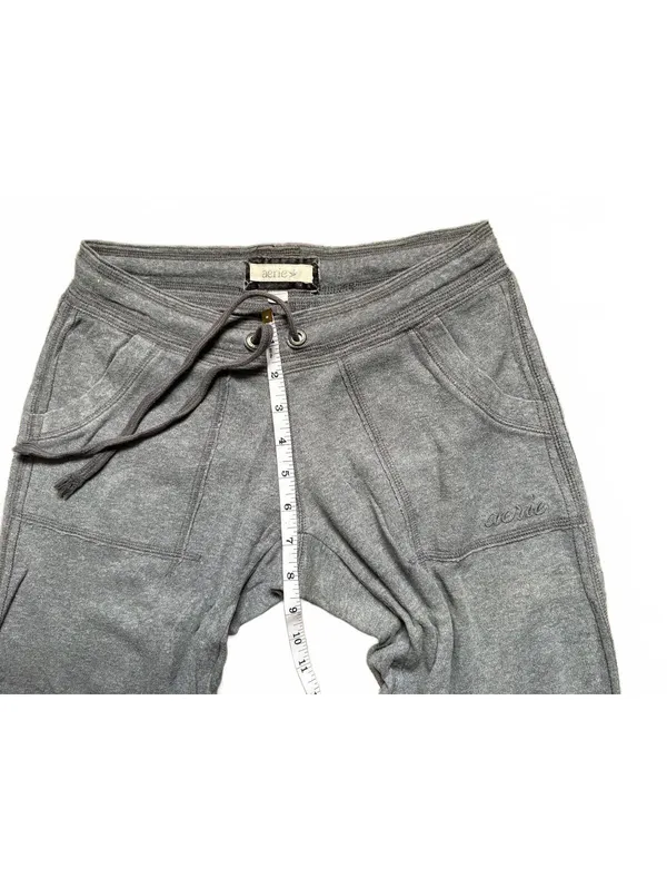 Vintage Y2K Aerie Low Rise Gray Wide Leg Sweatpants Drawstring Lounge Pants - Image 3