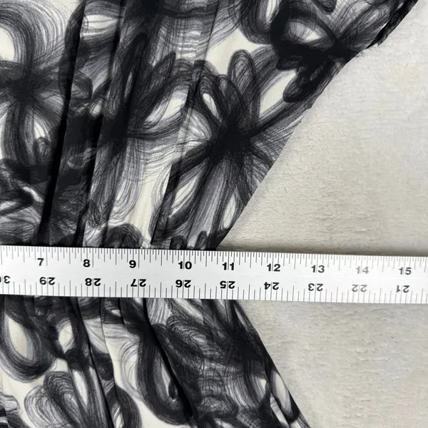 Alice + Olivia Silk Spandex Abstract Floral Dress Black White C107648672 Size S - Image 4