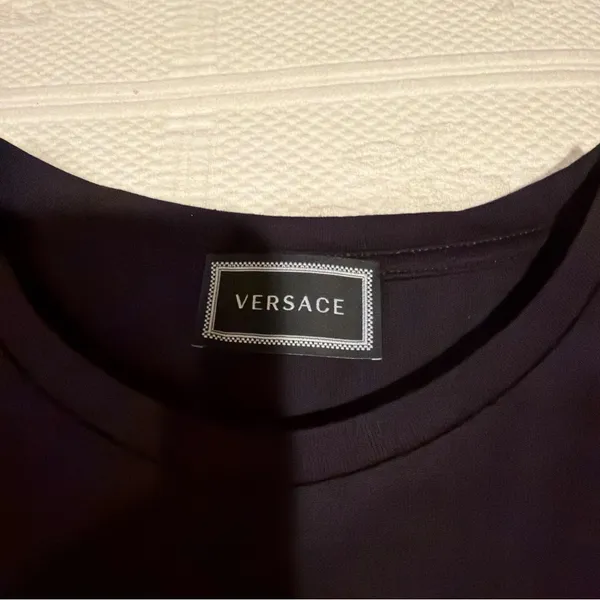Versace Dark T-Shirt with Subtle Logo - Image 2