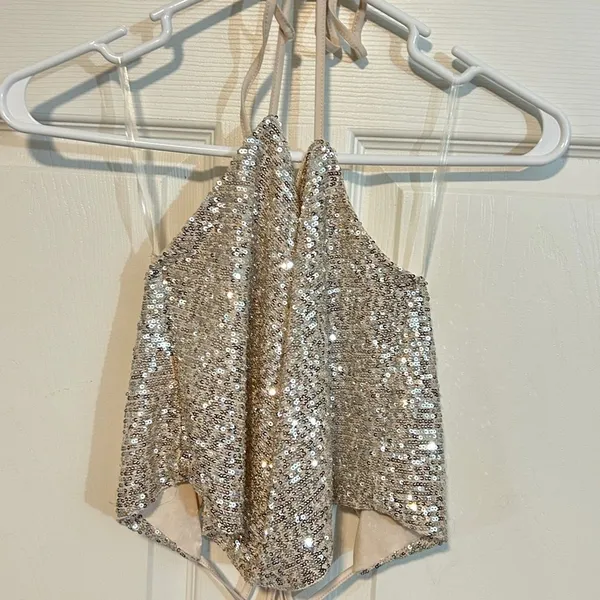Wild Fable Sequins Halter Top - Image 3