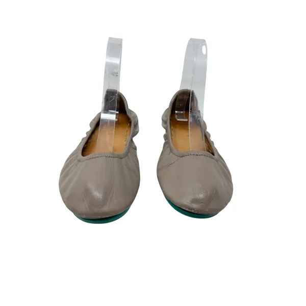 Tieks Taupe Leather Ballet Flats Foldable Travel Comfort Shoes Women 8 - Image 4