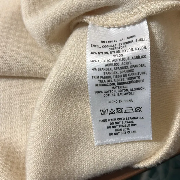 Anthropologie Cream Ribbed Square Neck Sweater Size 3X - Image 4