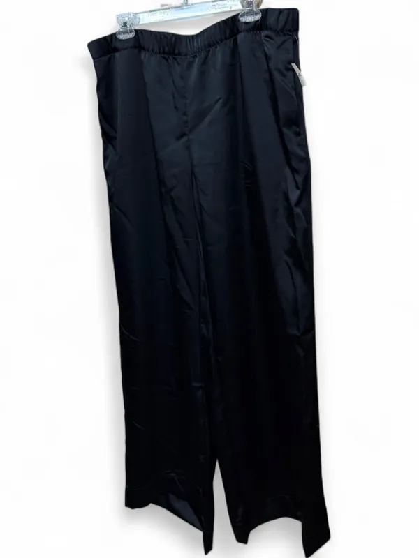 A New Day High-Rise Satin Wide Leg Pants Black Size Large Pockets - Image 4