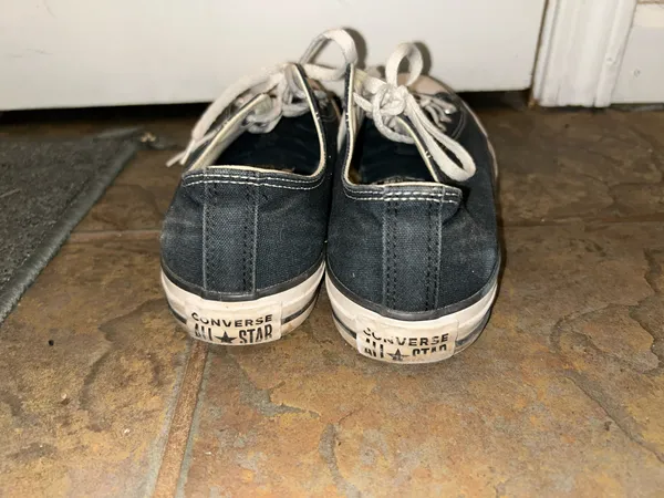 Black Low Top Converse Sneakers - Image 4