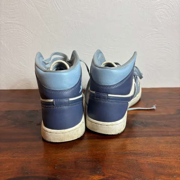 Air Jordan 1 Mid Light Smoke Grey White Blue‎ Womens Sneakers BQ6472 140 Sz 10 - Image 7