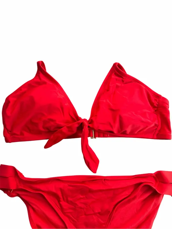 Kona Sol Women's Red Front Tie Bikini Two Piece Swimsuit Set Size XL - Image 2