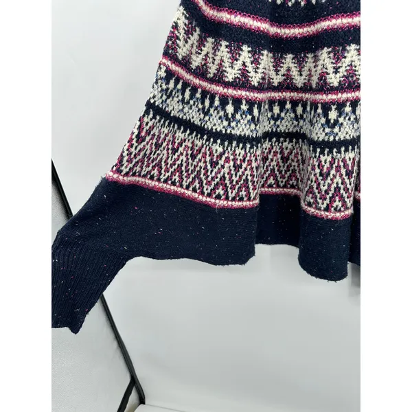 Anthropologie Sleeping on Snow Midland Nordic Fair Isle‎ Poncho Sweater M/L BL35 - Image 4