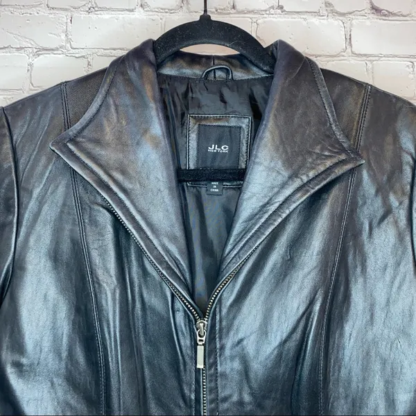 JLC New York Black Full Zip‎ Leather Jacket - Image 2