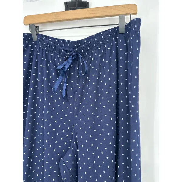 Croft & Barrow‎ Pajama Set Womens XL Navy Blue Polka Dot Tank Pants Sleepwear - Image 6