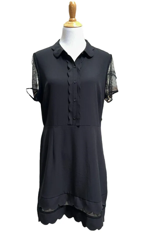 Maison Jules xl black scallop dress lbd - Image 2