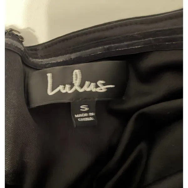 Lulus Strapless Mini Dress Small Black Ruffle Bodycon‎ Cocktails teen dance - Image 2