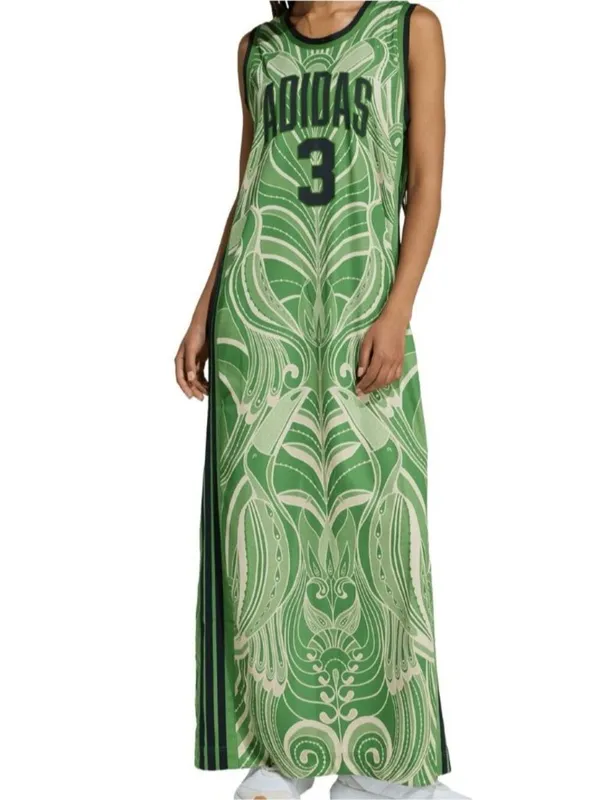 FARM Rio Green and Cream Maxi Dress M - Image 4