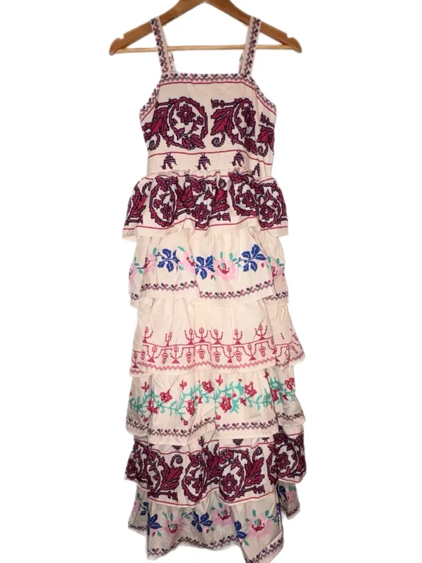 Halfheart Tiered Ruffle Maxi Dress Medium NWOT Pink - Image 3