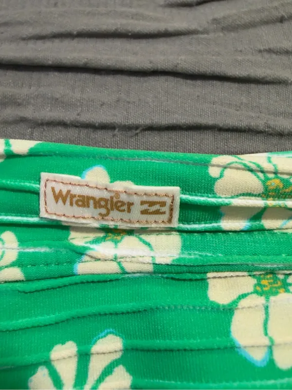 Wrangler X Billabong Green Floral Ribbed Bikini Bottom - Image 3