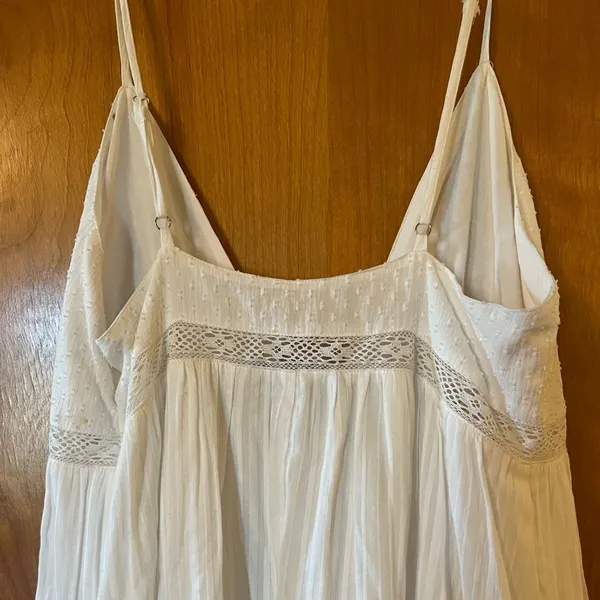 Lulus White Sleeveless Tiered Dress Boho Sexy Prairie Cottagecore Large FLAWS - Image 13