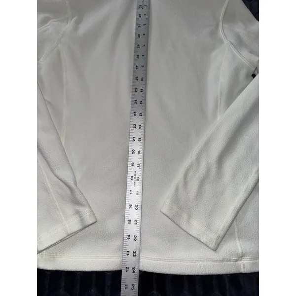 Patagonia Women's‎ Fleece Pullover White 1/4 Zip Lightweight Embroidered Sz M - Image 10