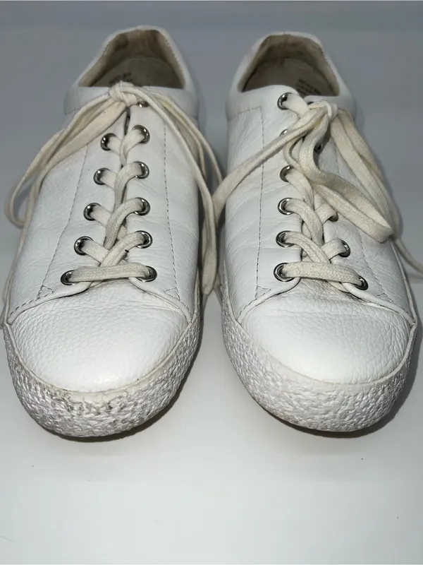 Ash Nicky Bis Women's All White Lace Up Leather Low Top Sneakers-Size 39 - Image 4