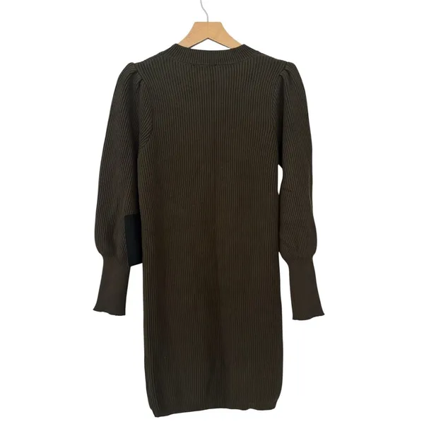 Lulus Loving You Fondly Olive Green Ribbed Knit Sweater Dress size M - Image 7