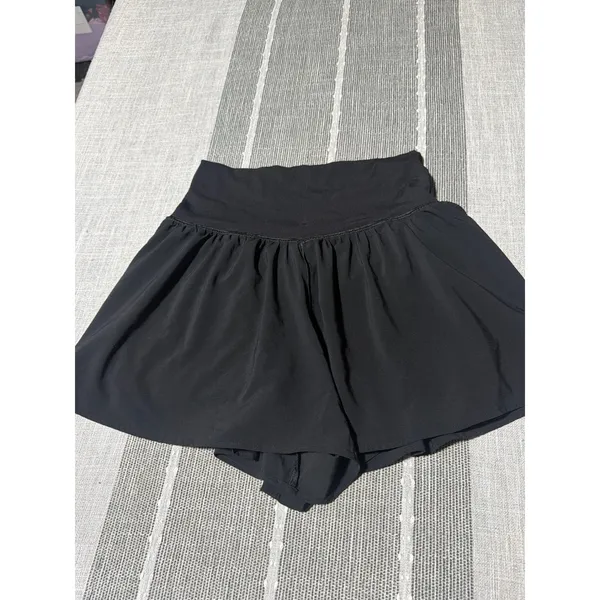 Aerie Black Crossover Waist Flowy Athletic Shorts Women small - Image 4