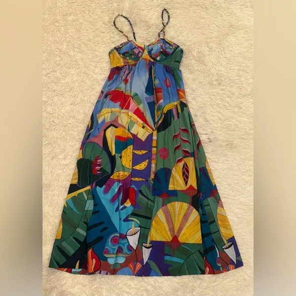 NEW FARM Rio Tropical Scenario Sleeveless Maxi Dress sz S - Image 7