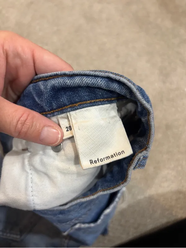 Reformation Size 28 Dixie Jorts High Rise Button Fly Bryce Wash Distressed - Image 10