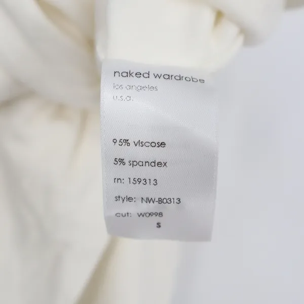 Naked Wardrobe White Turtleneck Long Sleeve Bodysuit Small - Image 4