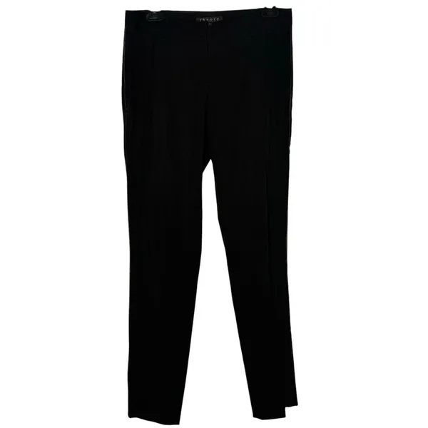 Theory Black Wool Straight Leg Pants Size 4 Zipper Ankle Quiet‎ Luxury Capsule - Image 14