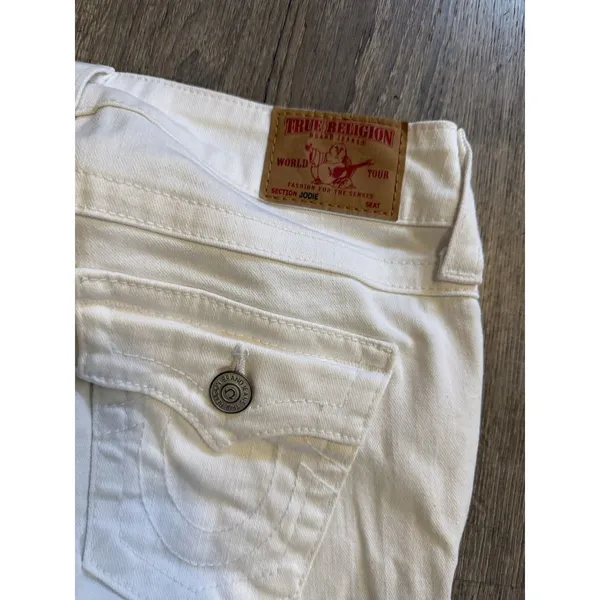 True Religion Women's Jodie White Pants Size 28 Flap‎ Back Pockets - Image 8