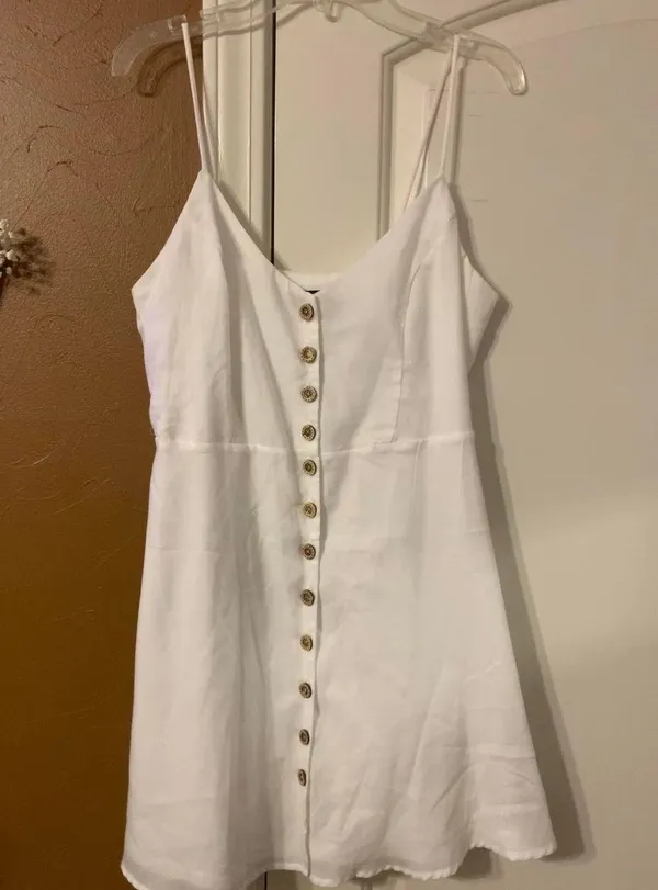 Boutique White Button Sundress Size M - Image 2