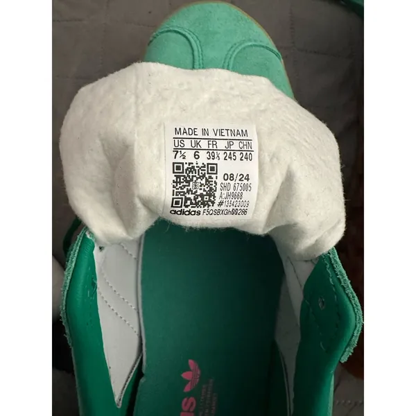 Adidas Women's Gazelle Bold Shoes in Court Green/Lucid Pink/Pure Sulfur,Size 7.5 - Image 8