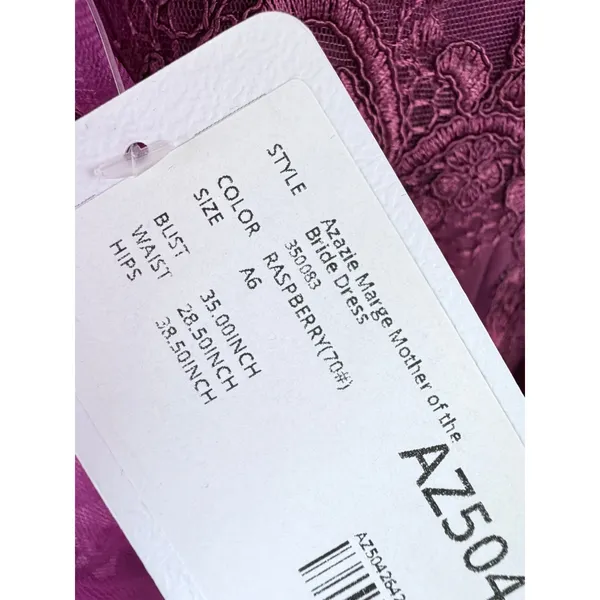 Azazie Marge Mulberry A-Line Scoop Lace Chiffon Dress A6‎ - Image 5