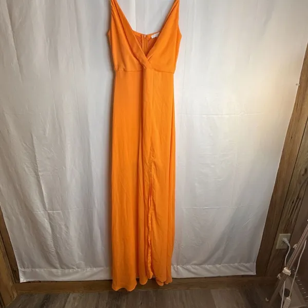 Iris Dress Orange Slip Long Dress Size Small Preowned - Image 3