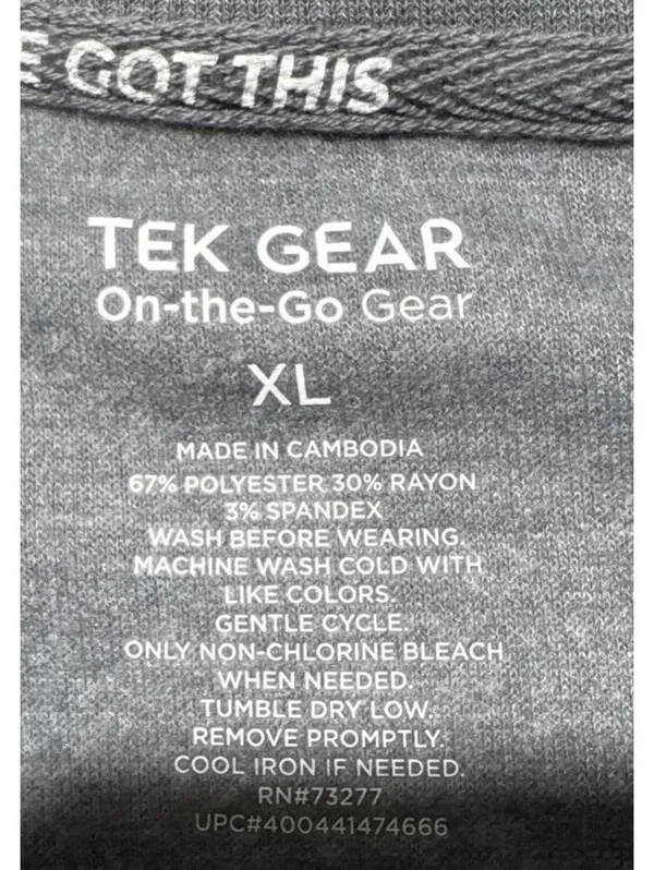 TEK GEAR XL Gray On-the-Go Casual Crop Top - Image 2