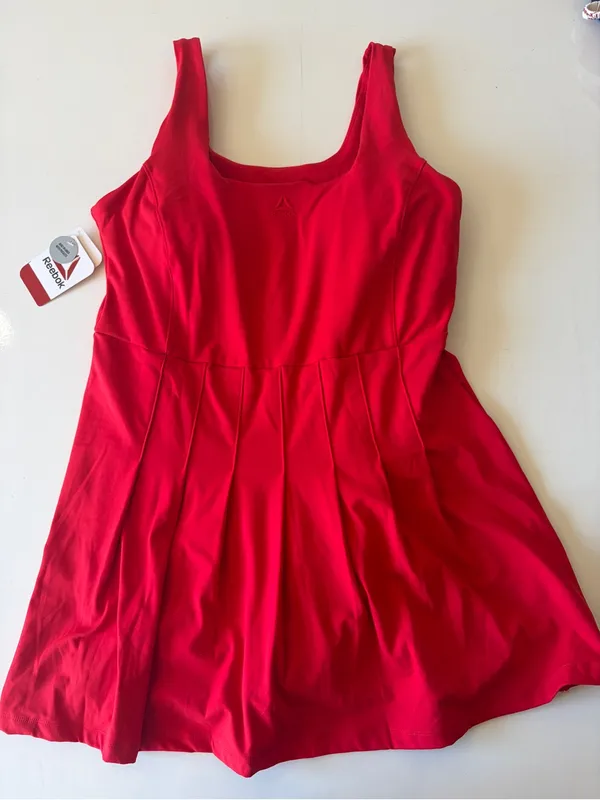 NWT Reebok Women's Baseline Pleated athletic Dress built in shorts and bra large - Image 3