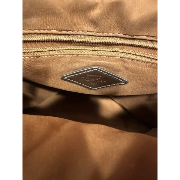 Fossil Claire Leather Backpack Purse Brown Pebbled Vintage Career School Casual - Image 11