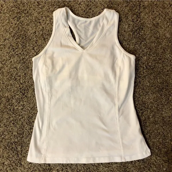 Racerback Tank Top Womens M (8/10) Used White Casual - Image 3