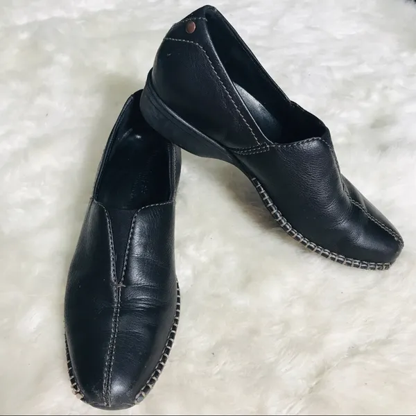 Timberland Black Leather Slip On Shoes Size 6 - Image 2