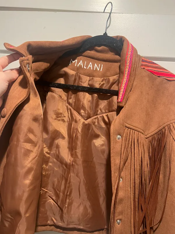 Suede Fringe Jacket Size L - Image 2