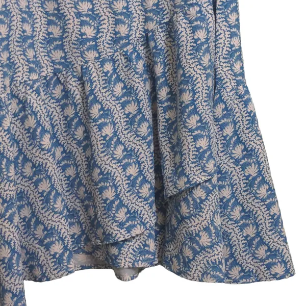 Hill House The Mirabel Skirt Trailing Vine Blue Linear Floral Poly Crepe XL New - Image 4