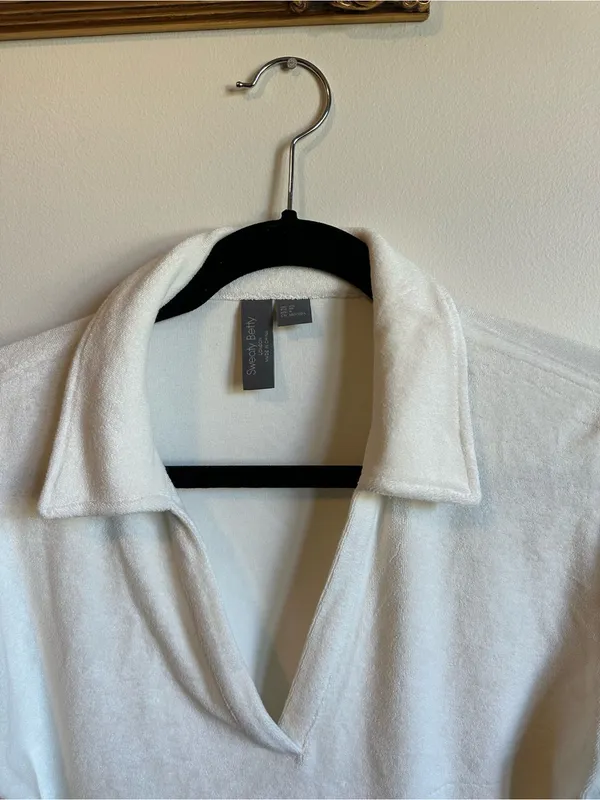 Sweaty Betty Terry Cloth Short Sleeve Polo Shirt Womens XS - Image 2