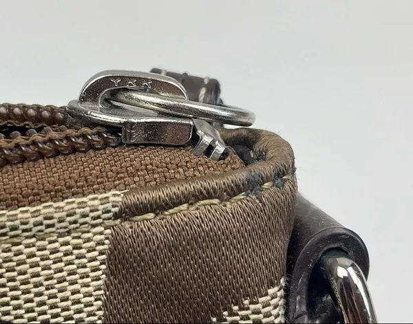 Coach Brown Signature Jacquard Stripe Crossbody Bag Purse Adjustable Strap - Image 8