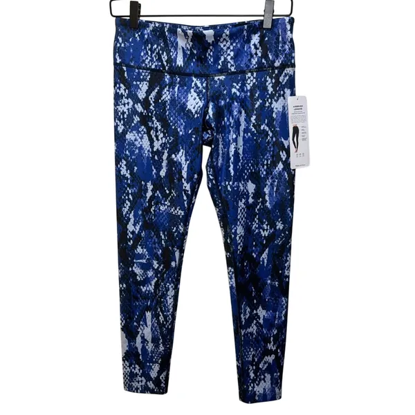 ALO Yoga Airbrush Legging - Blue Python Print Size S NWT - Image 3