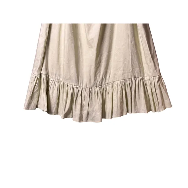 Antonio Melani Womens Elina Dress 4 Light Green Linen Ruffle Midi Cottagecore - Image 4