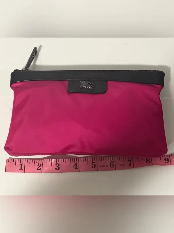 Burberry Hot Pink Nylon Cosmetic Pouch with Black Trim - Image 7